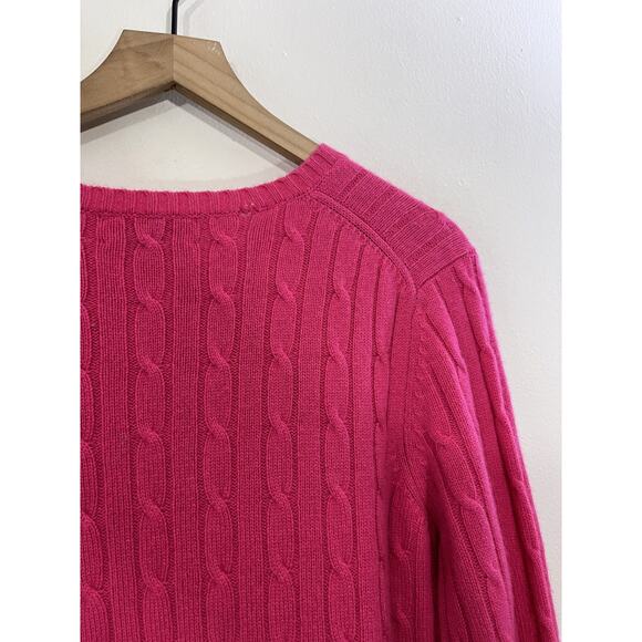 Vineyard Vines Cashmere Sweater XL Pink Cable Knit Fisherman Cotton Preppy - Picture 11 of 14